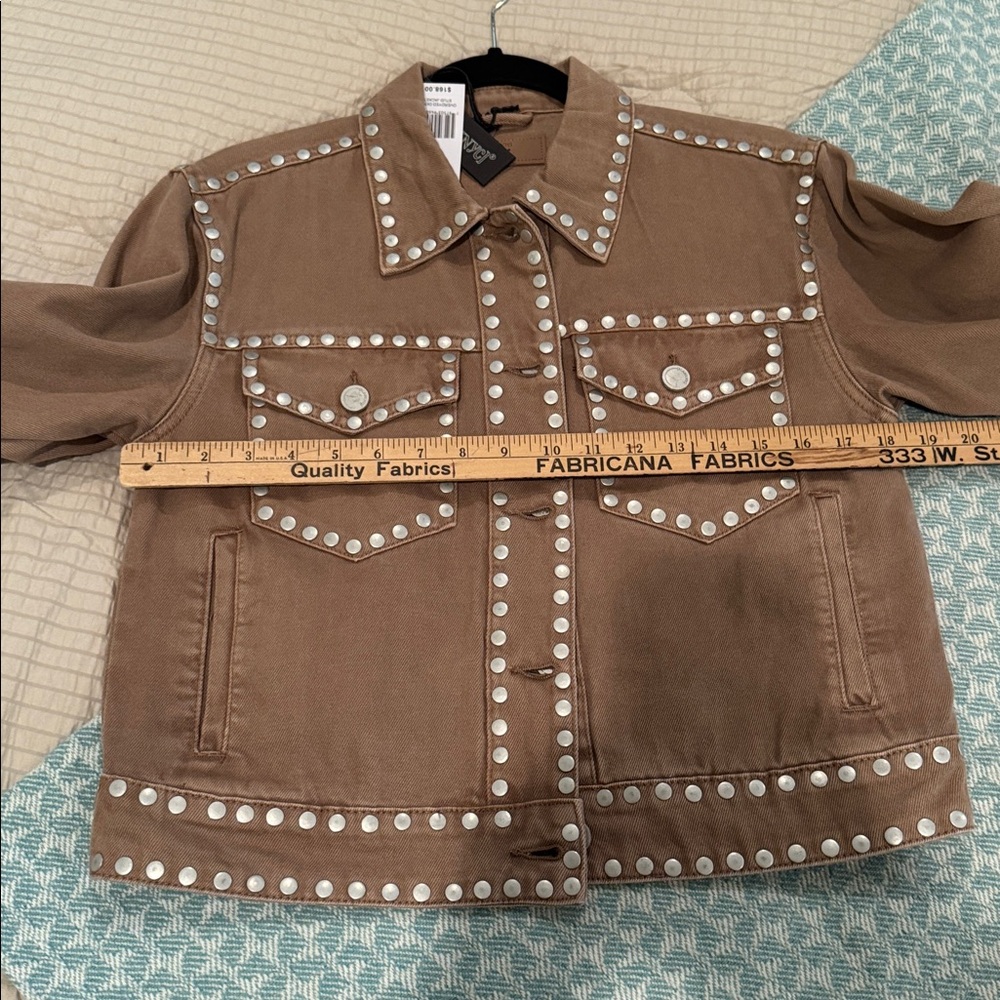 Blank NYC Brown Denim Jacket with Silver Accents - Picture 7 of 7